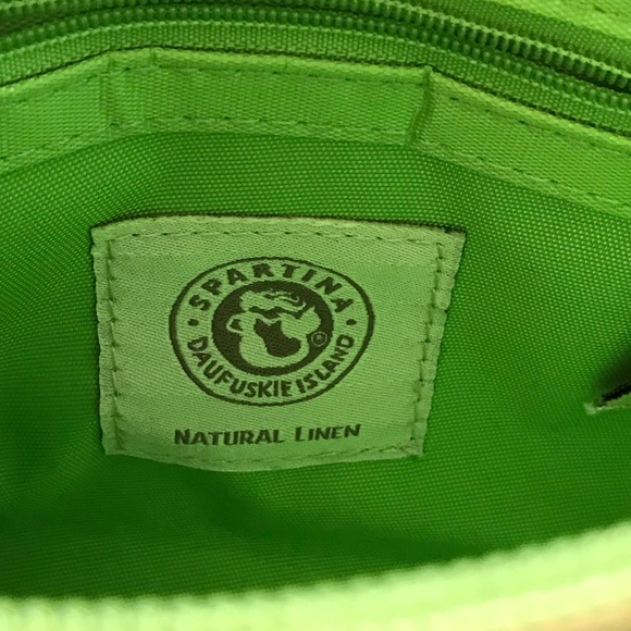 SPARTINA Daufuskie Island Wristlet Pouch Linen Leather Bag Pink Floral Paisley - Picture 5 of 16